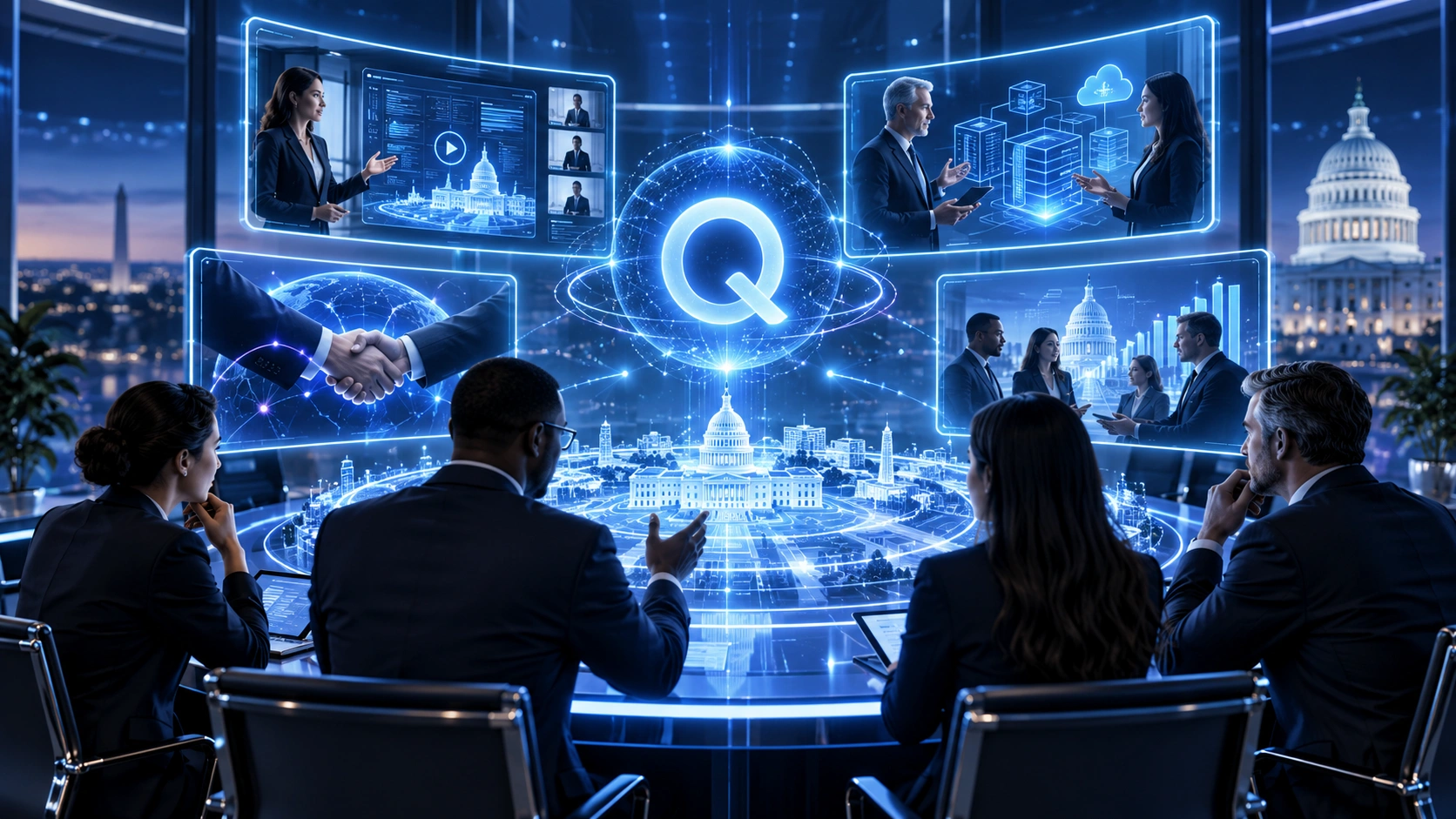 Quantum GovOS office collaboration AI visual