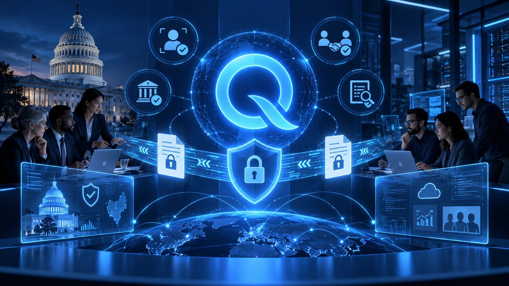 Quantum GovOS secure engagement AI visual